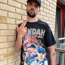Load image into Gallery viewer, MC Grindah t-shirt in black with model