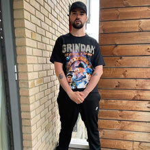 Load image into Gallery viewer, MC Grindah t-shirt in black with model